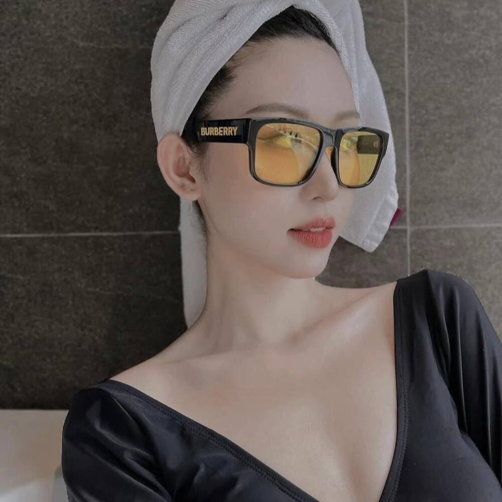 Burberry BE4358 300185 Square Sunglasses - Black/Yellow - Picture 5 of 11